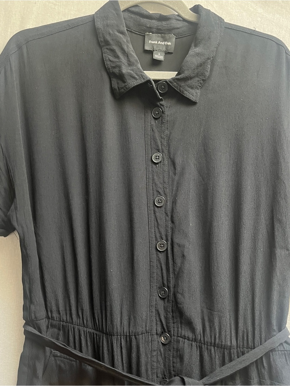 Frank And Oak Commuter Button Front Short Sleeve Shirt Jumpsuit Large - Picture 5 of 16